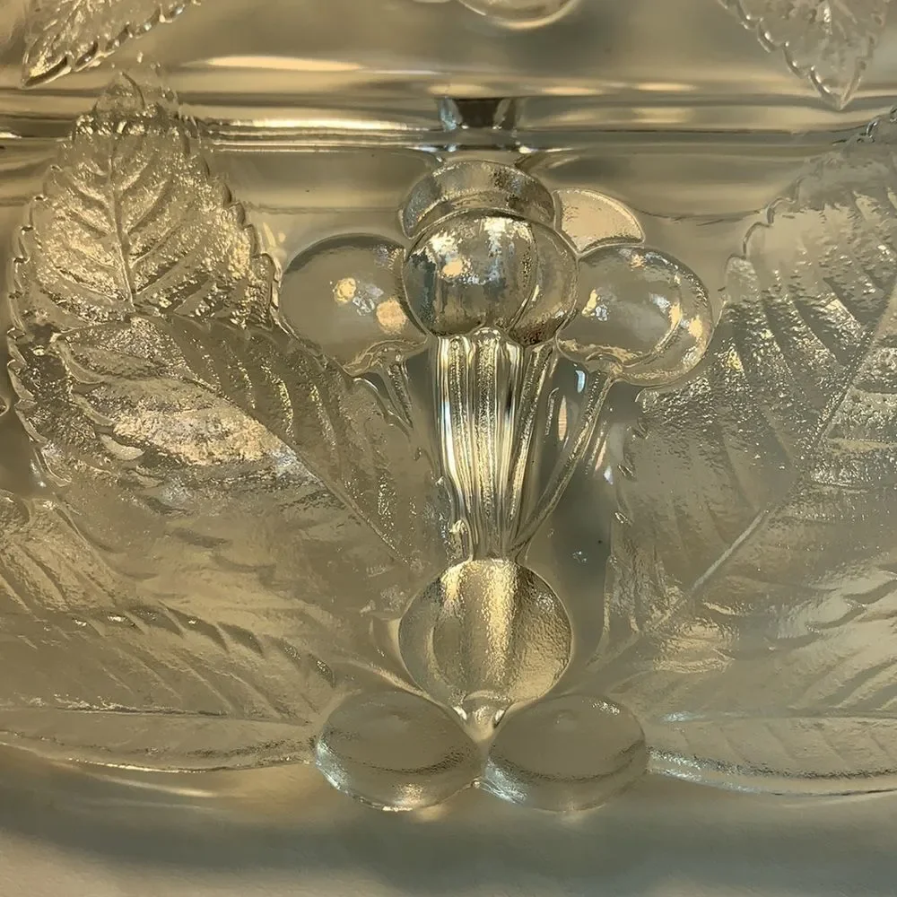 Cherry Patch Clear Glass 3 Divided Serving Tray